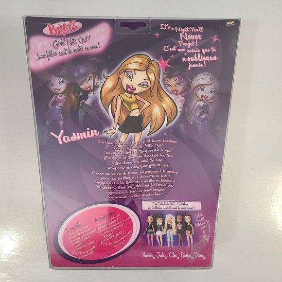 RARE 2004 Bratz Girls Night Out Yasmin New in Box Canadian Binlingual Box - Picture 2 of 10
